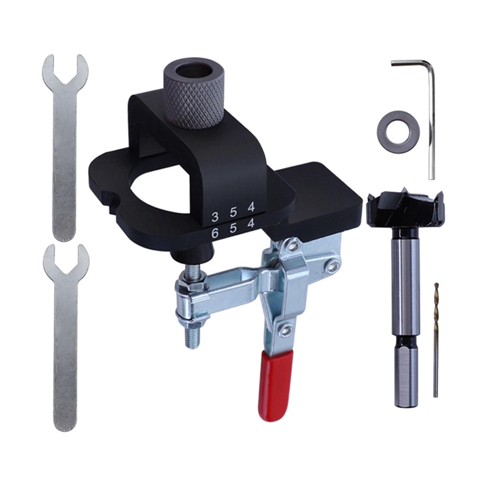 35mm Woodworking Hole Opener Hinge Jig Kit for Door Cabinet Hole Punching