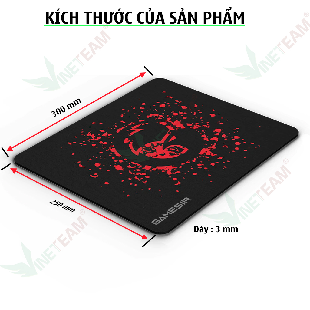 Miếng Lót Chuột - Bàn Di Chuột - Pad Chuột Chữ Nhật GAMESIR GP-S 25x30cm - Hàng Chính Hãng