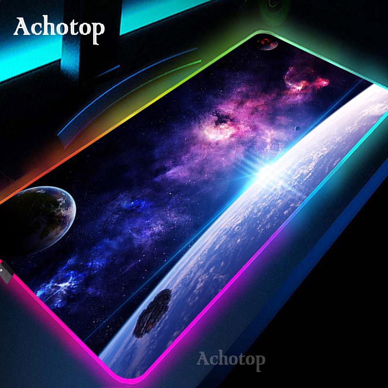 Không Gian RGB Miếng Lót Chuột Chơi Game Miếng Lót Chuột Máy Tính Lớn Mousepad Backlit XXL MousePad LED Game Thủ Mause Thảm 900X400 bàn Làm Việc Cho CS