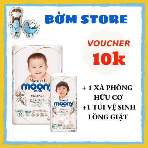 Tã Bỉm Moony Natural Dán/Quần Nội Địa Nhật NB63/S58/M46/L38/L36/XL32