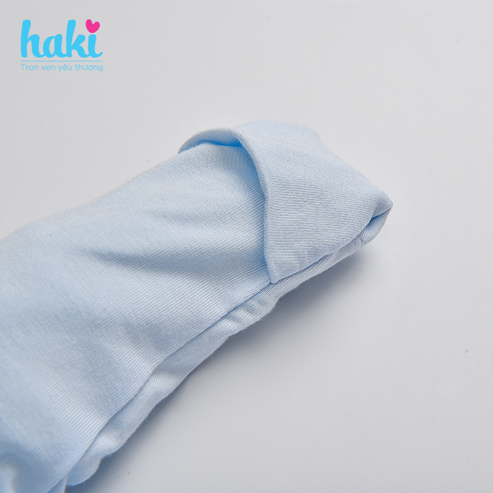 Bộ quần áo sơ sinh vạt lệch buộc dây vải sợi tre cao cấp BB035, set dài tay cho bé hàng chính hãng HAKI