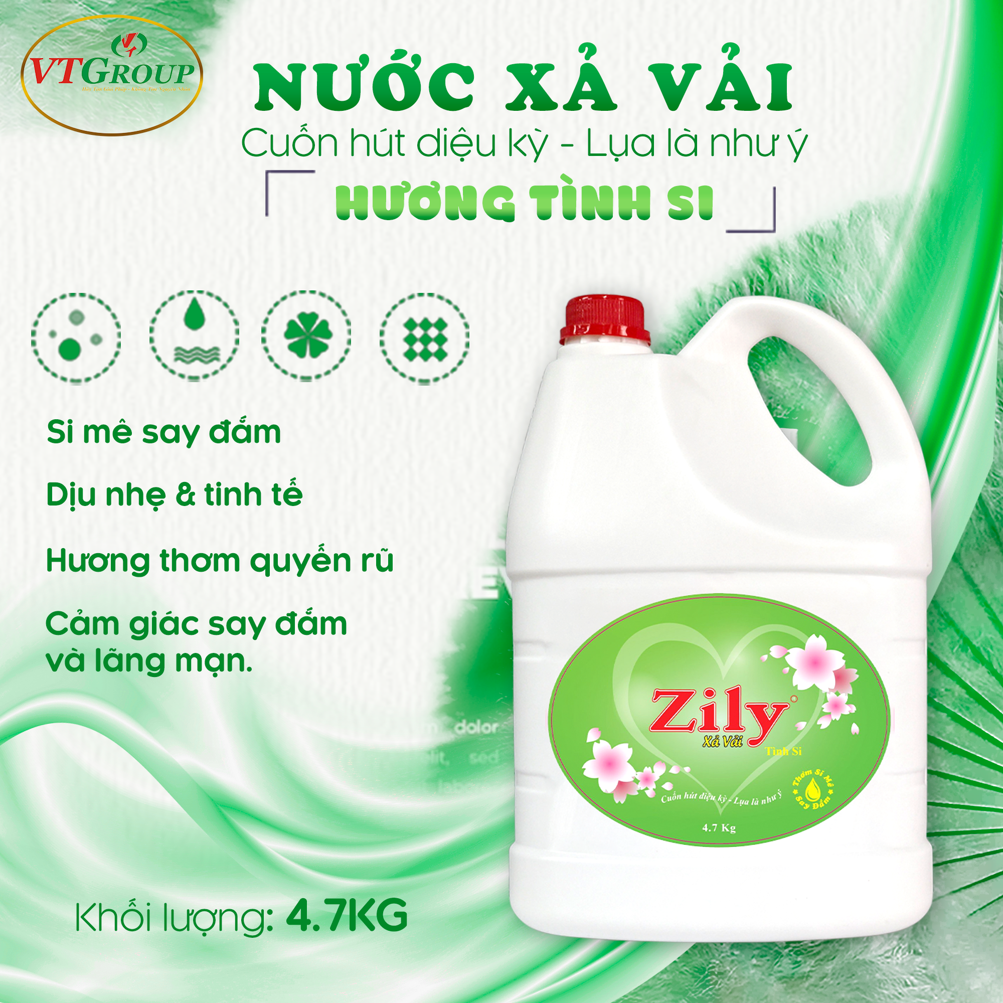 Nước xả vải Zily 4.7kg