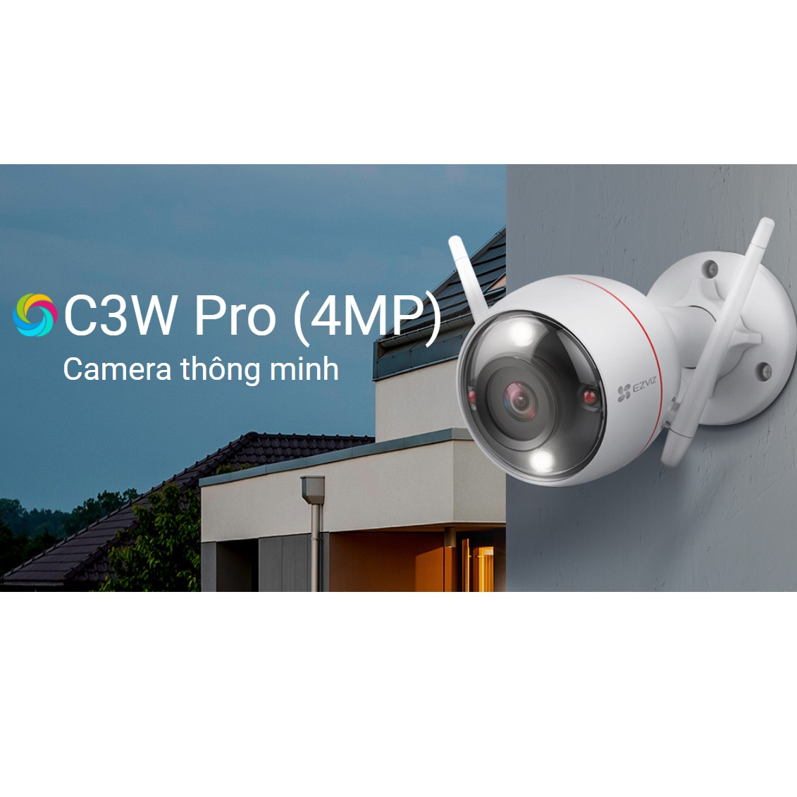 Camera Ip Wifi Ezviz C3W Pro Siêu Nét 4Mp Super HD 1440p Ngoài Trời Full Màu Đêm Đàm Thoại 2 Chiều- Hàng Chính Hãng