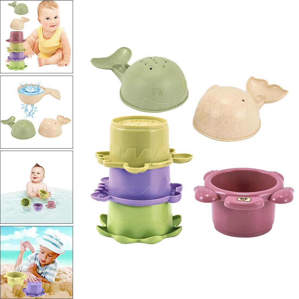 6x Plastic Stacking Cups Toy Stacking Cups Game Toy for Baby Kids Childrens