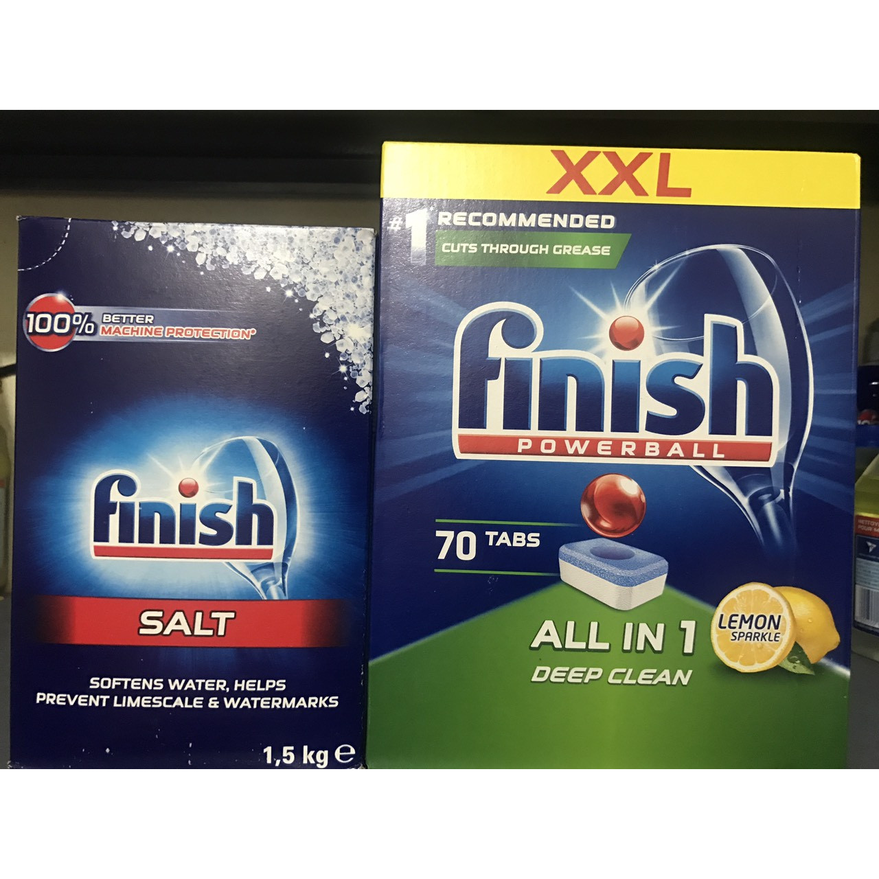 Combo Viên rửa bát finish all in one 70 viên+Muối rửa bát finish 1.5kg cho Máy rửa chén bát