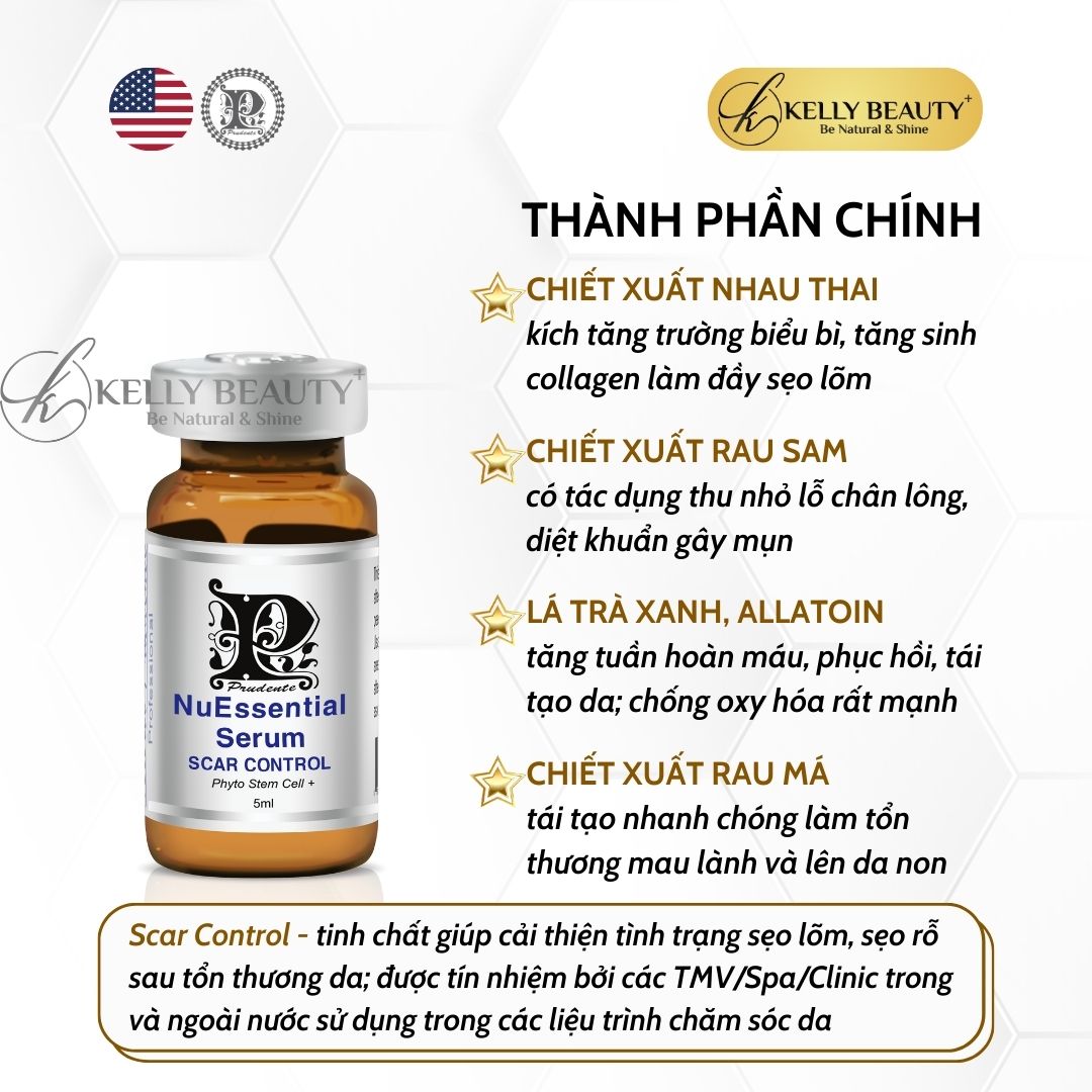 Tế Bào Gốc Mibiti Prudente Scar Control – Làm Đầy Sẹo Lõm, Phục Hồi Da Mỏng Yếu; Trẻ Hóa Da - Kelly Beauty