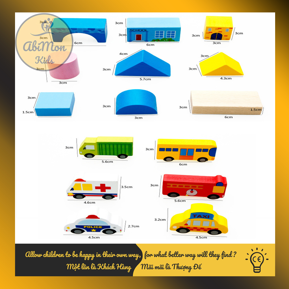Bộ Xếp Hình Gỗ Thành Phố Cho Bé || Montessori cao cấp || Đồ chơi Gỗ - Giáo dục - An toàn - Thông minh
