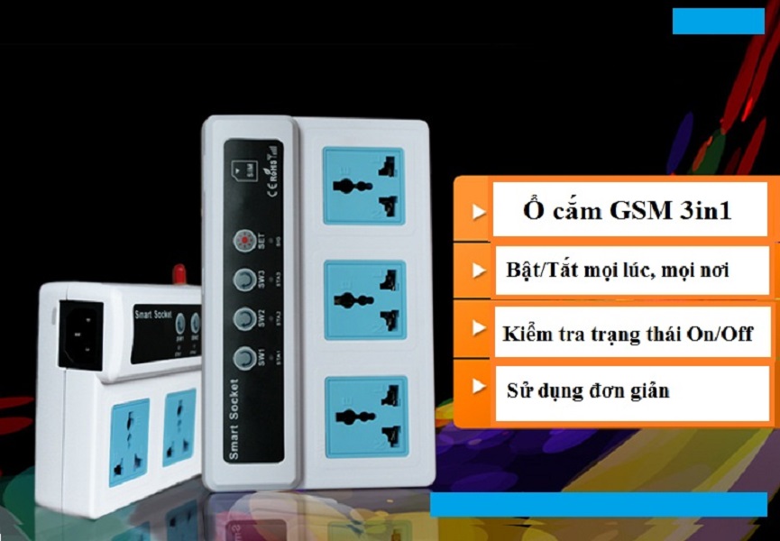 Ổ cắm điều khiển từ xa băng sim 3in1