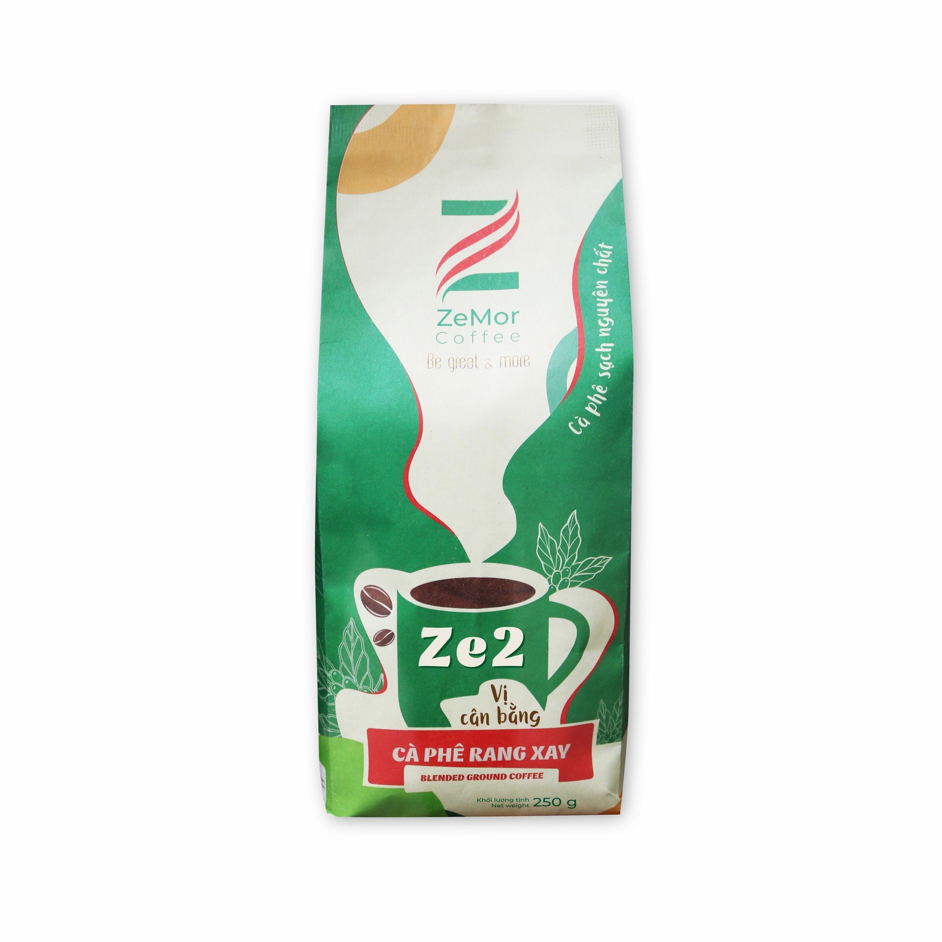 Cà Phê Rang Xay Nguyên Chất Rang Mộc ZeMor Coffee Vị Cân Bằng 250g