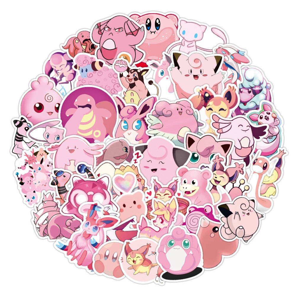 Set 30-60 Pink Pokemon sticker-Pokemon hồng