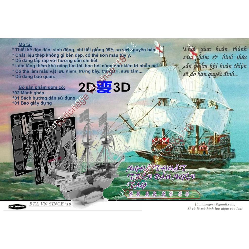 Mô Hình Lắp Ráp 3d Thuyền Buồm Golden Hind
