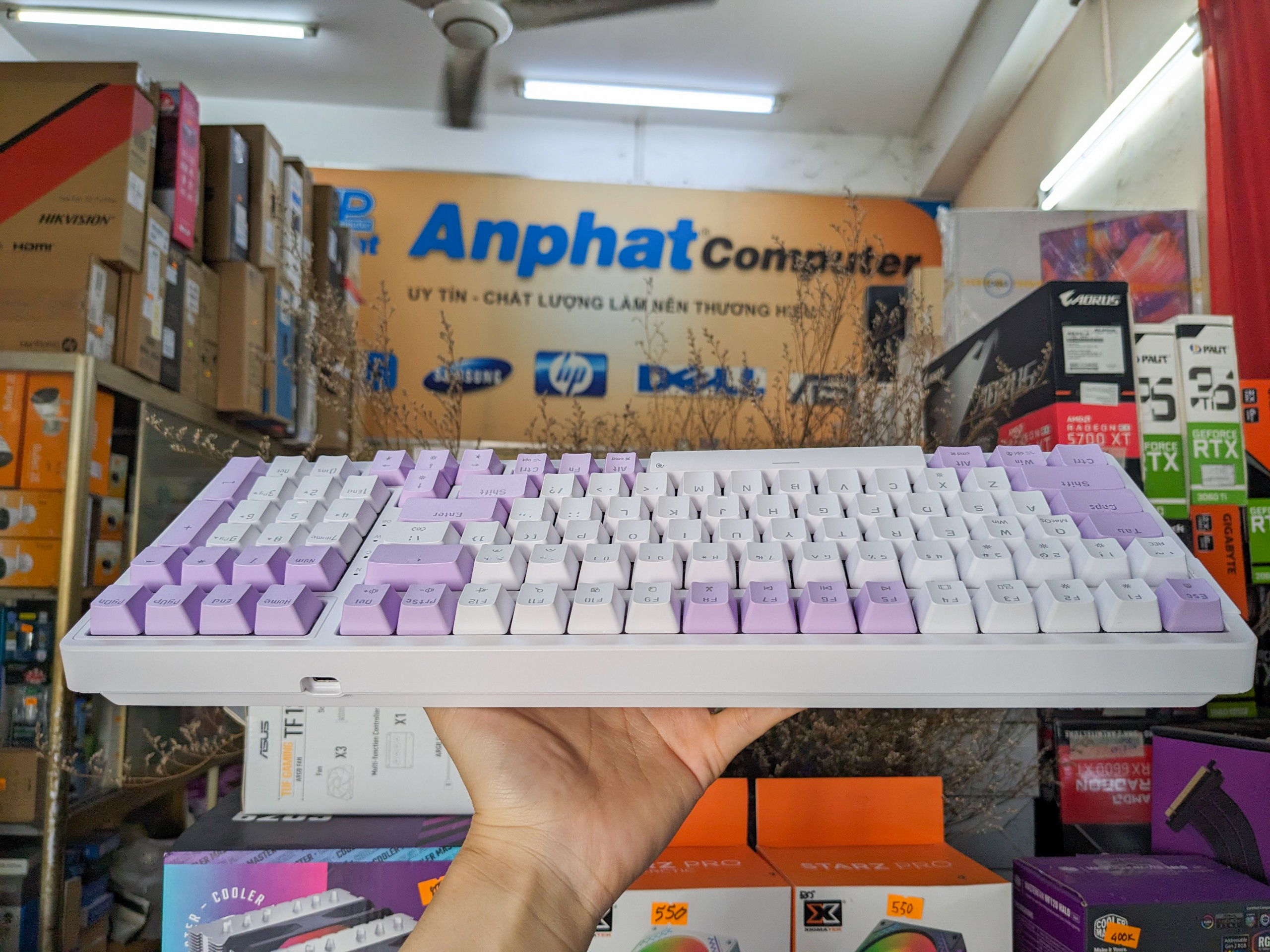 Bàn phím cơ NEWMEN GM328 Purple-White Blue switch - Hàng Chính Hãng
