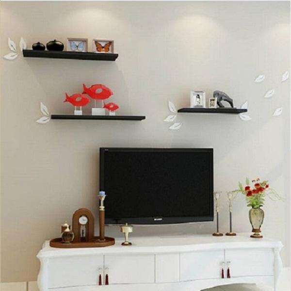 Kệ Treo Tường 3 Thanh Ngang Dài 50cm x Sâu 15cm Màu Đen