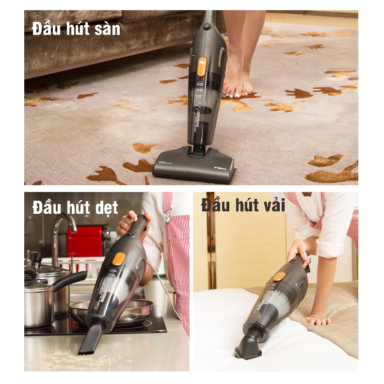 Máy hút bụi cầm tay gia đình Deerma DX115C công suất lớn dễ dàng hút bụi ghế sofa và ngóc ngách nhỏ trong gia đình