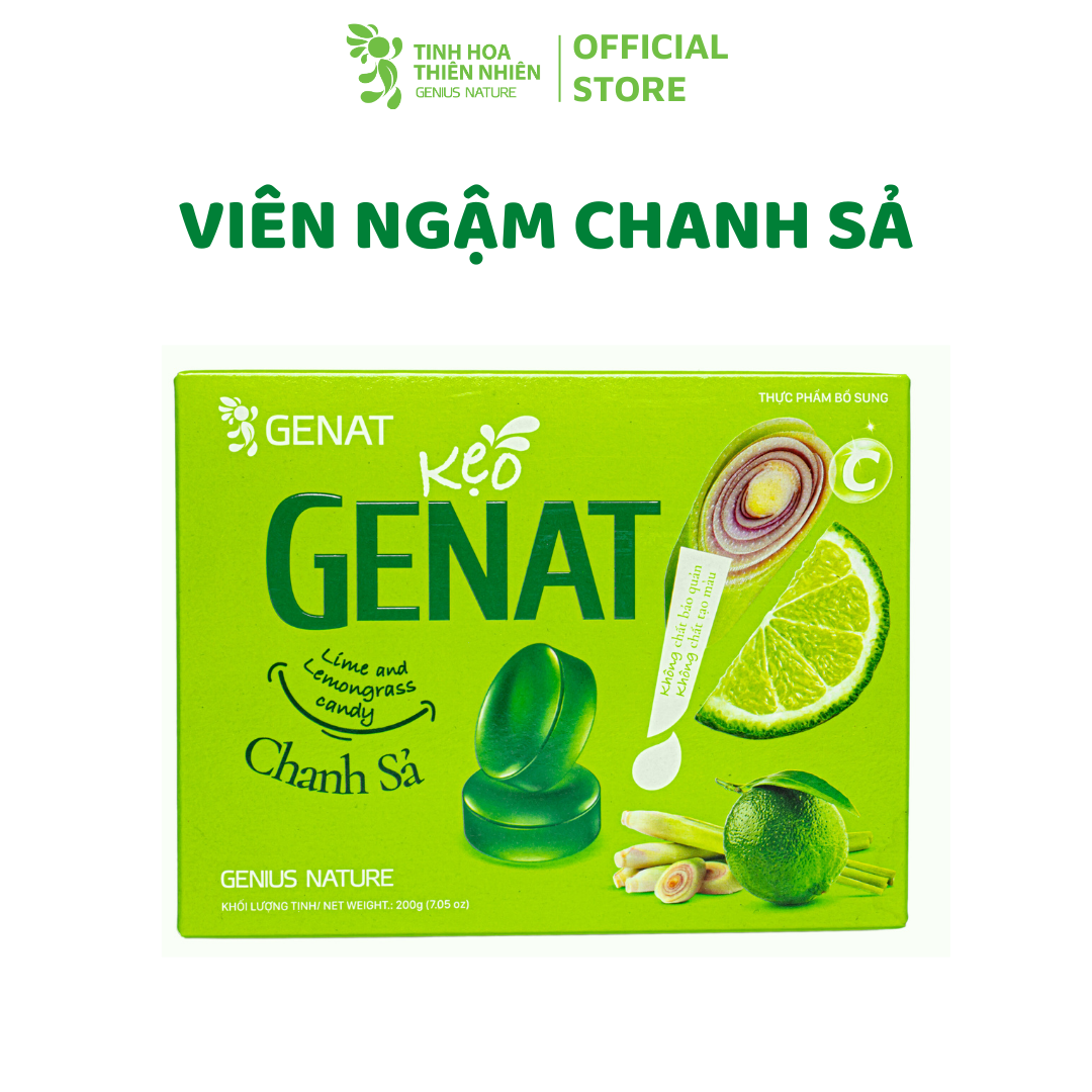 Kẹo ngậm Genat Chanh Sả (Hộp 100 viên) - Giao 2H HCM