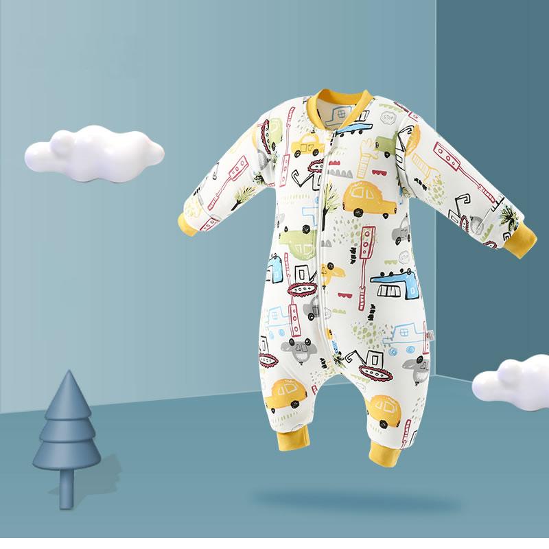 Cho Bé Mùa Đông Cotton Kẹp Đồ Ngủ Cho Bé Ấm Áp Romper Áo Liền Quần Homewear Trẻ Sơ Sinh Túi Ngủ Trẻ Em Hoạt Hình Mềm Mại Đi Ngủ Dây Kéo Jumpsuit 1-5T