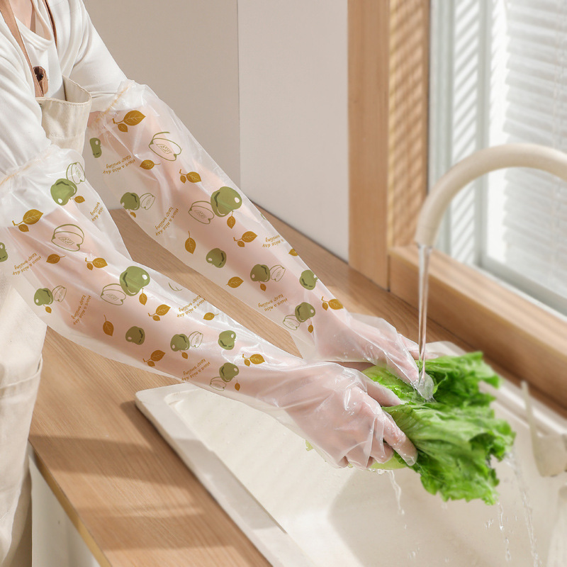 Combo 5 Đôi Găng Tay Tpe Siêu Dai Hình Hoa Dài 60Cm Có Bo Chun