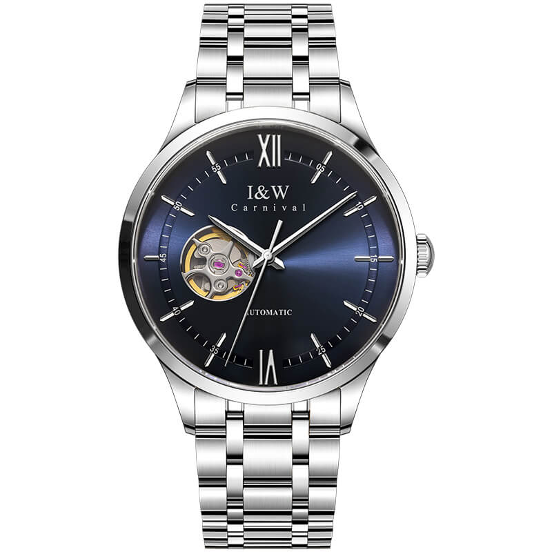 Đồng hồ nam chính hãng IW CARNIVAL IW570G-4 Kính sapphire ,chống xước ,Chống nước 30m ,Bảo hành 24 tháng,Máy cơ ,dây kim loại thép không gỉ 316L, thiết kế lộ cơ đơn giản dễ đeo