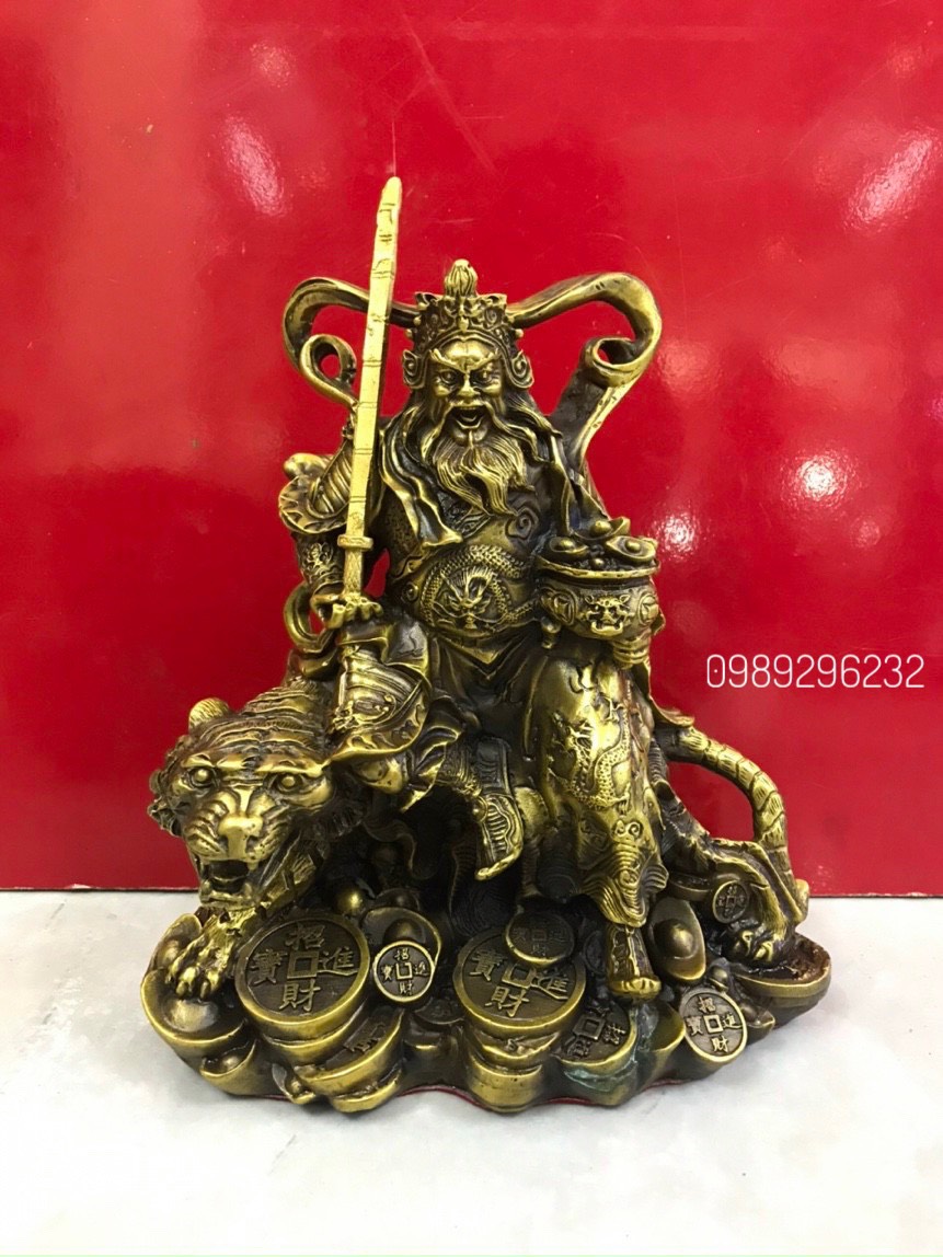 Tượng Triệu Công Minh cưỡi hổ bằng đồng - Triệu Công Minh phong thủy