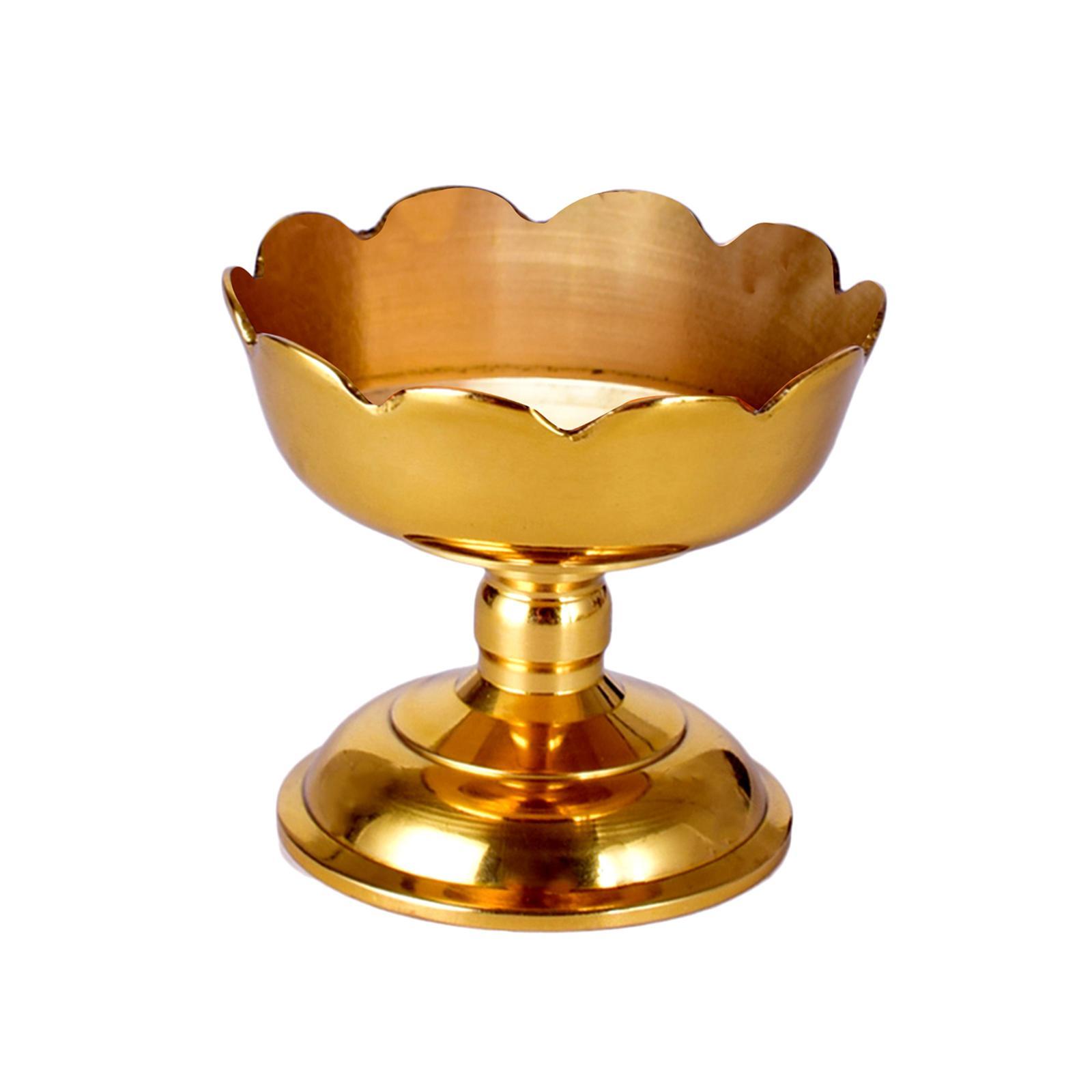 Metal Tibetan Ghee Lamp Holder Table Centerpiece Buddhist Light Holder