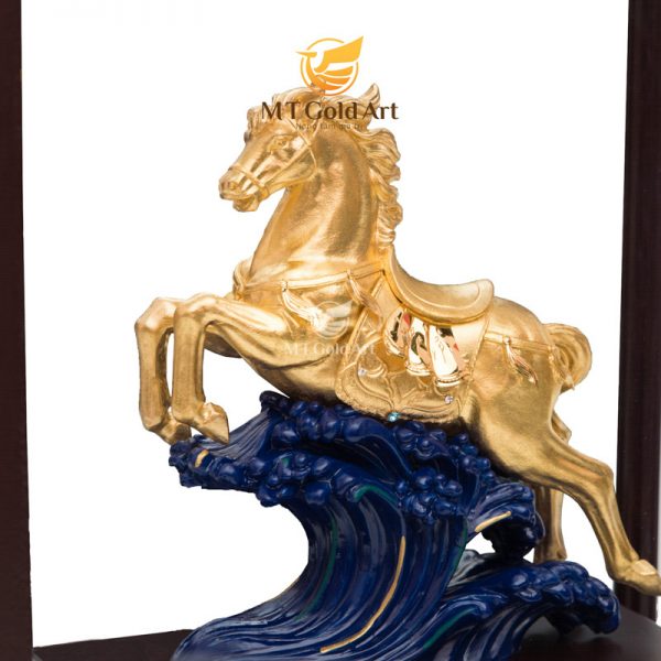 Tượng ngựa dát vàng (19x27x34cm) MT Gold Art- Hàng chính hãng, trang trí nhà cửa, phòng làm việc , quà tặng sếp, đối tác, khách hàng.