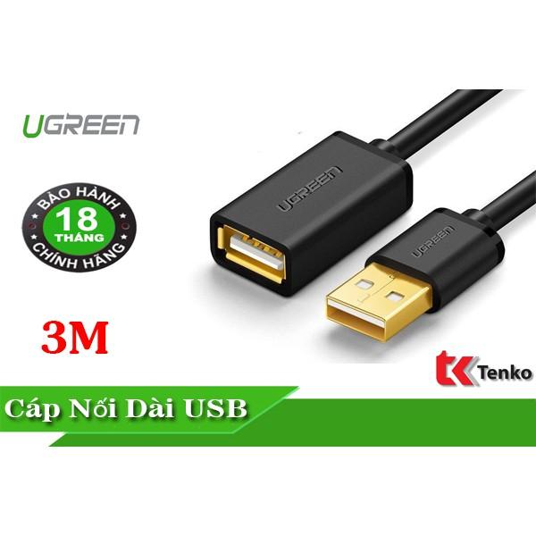 Cáp nối dài USB chuẩn 2.0 chính hãng Ugreen 10317 dài 3M - Hàng chính hãng