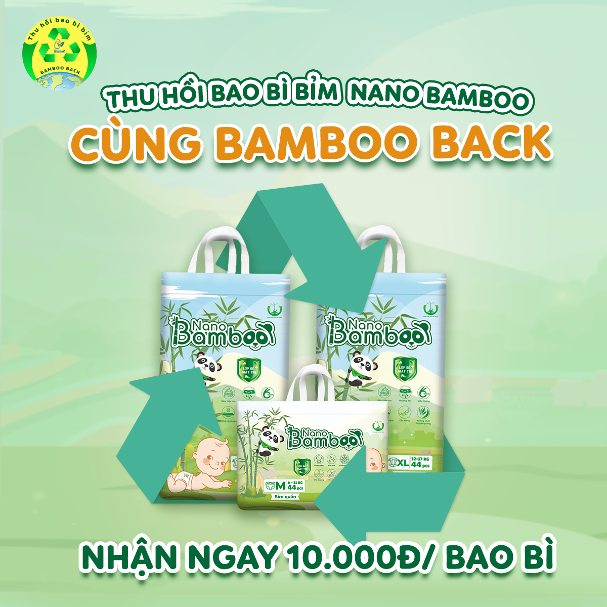 Bỉm Dán Sơ Sinh NB1 - NANO BAMBOO