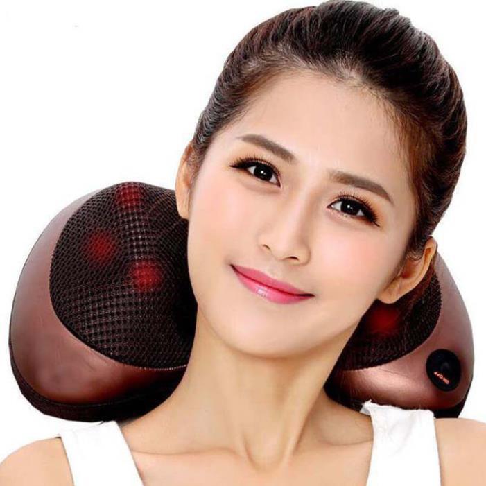 Gối mát xa hồng ngoại 8 bi - gối massage hồng ngoại 6 bi 8 bi