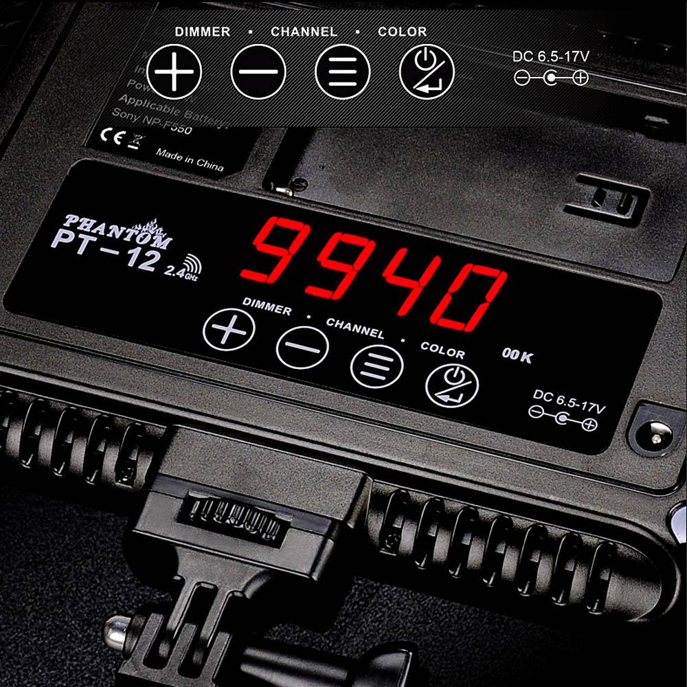 Bảng điều khiển ánh sáng lấp đầy 3200-5600K Có thể điều chỉnh nhiệt độ màu Độ sáng với nóng PT-12B LED