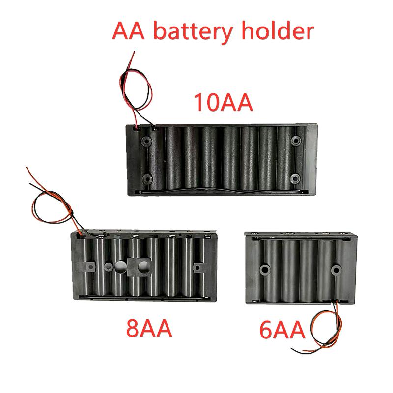 6 8 10AA 10 Khe Cắm Pin AA Hộp Đựng Pin AA Hộp Đựng Pin AA Hộp Đựng Pin 9V 12V 15V Có Dòng DIY Màu Sắc: 2 Chiếc