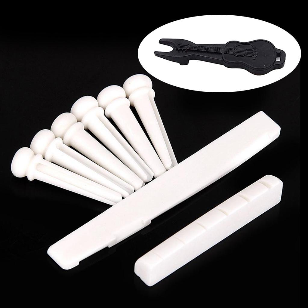 Classical Guitar Bridge Saddle Cattle Bone Slotted Nut New