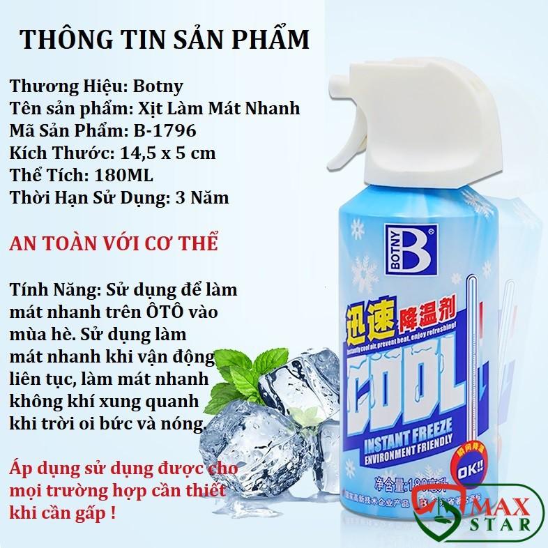 Bình xịt làm lạnh nhanh tức thì Chai xịt làm lạnh nhanh oto Chai xịt làm mát cơ thể Chai xịt giảm đau