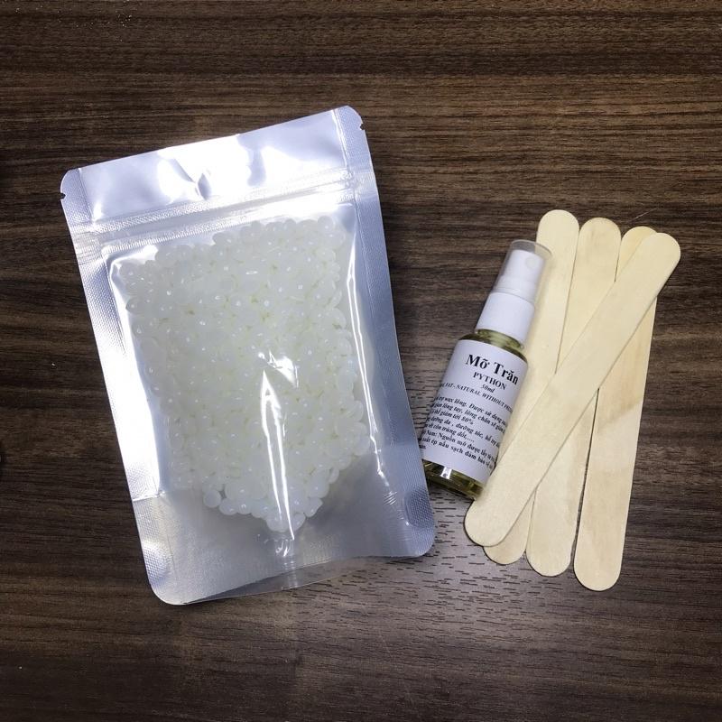 Nồi nấu sáp wax lông chống dính  + 100g Sáp wax cao cấp siêu bám lông + Mỡ trăn nguyên chất