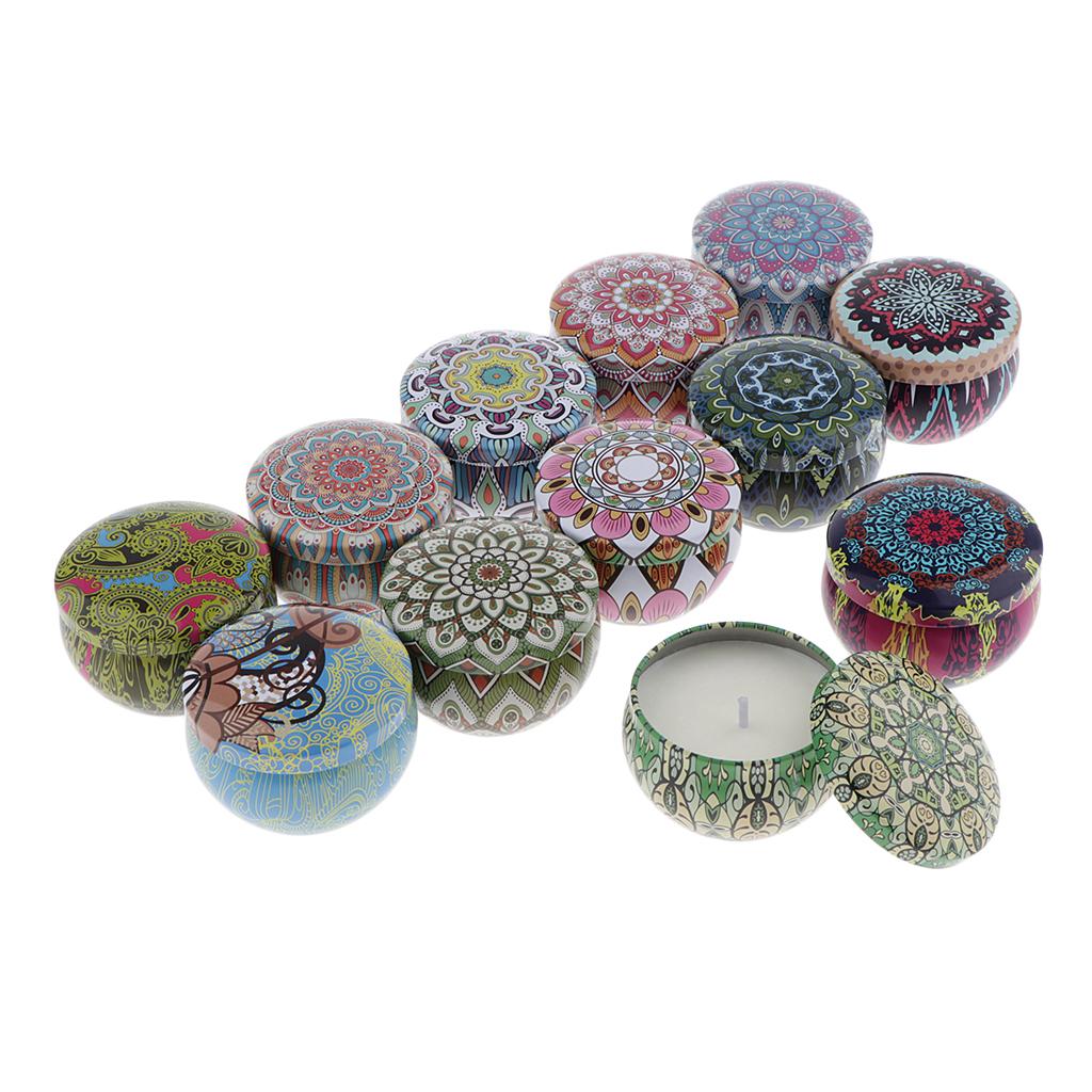 12pcs National Style Scented Candle Natural Soy Wax Portable Candle