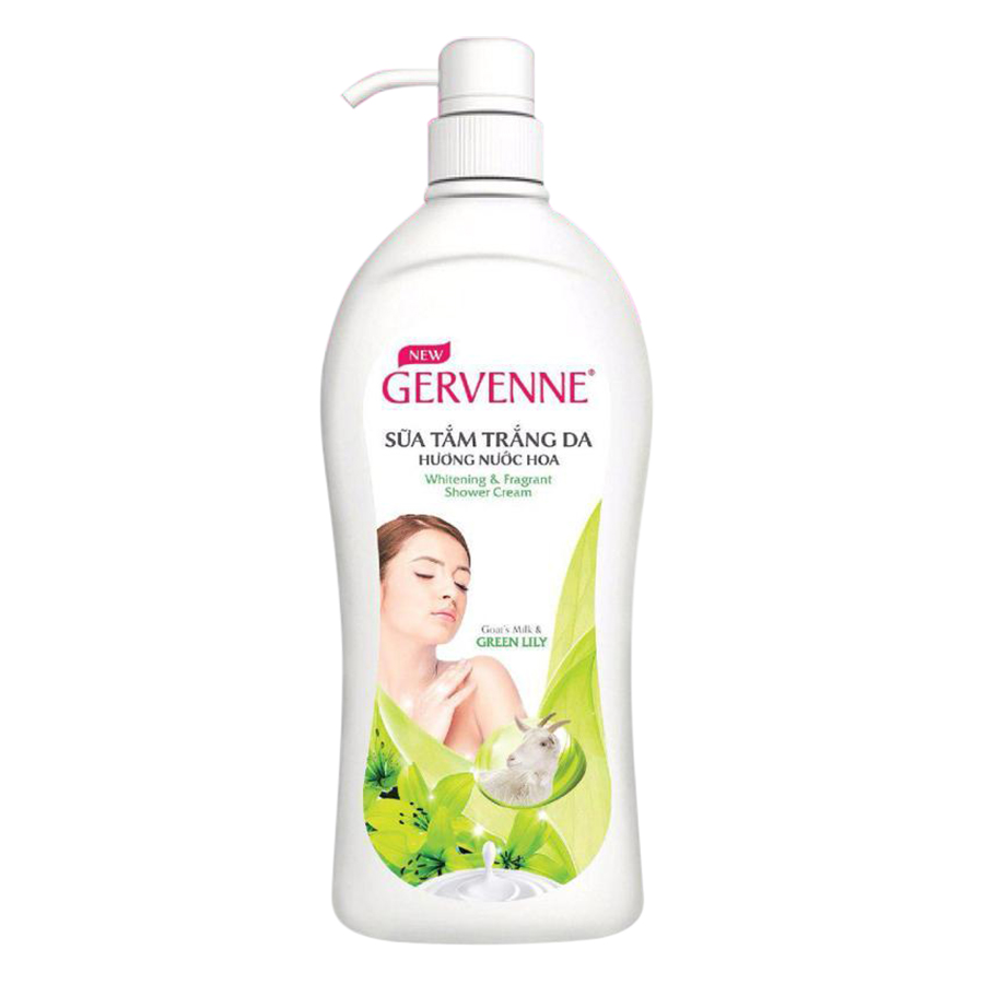 Sữa Tắm Trắng Da Tinh Chất Sữa Dê Và Hương Hoa Lily Gervenne 900g