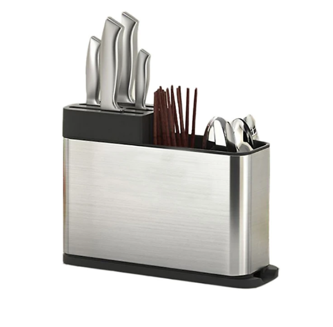 Kệ Để Dao Đũa, Muỗng Nhà Bếp Đa Năng Có Khay Hứng Nước Tiện Lợi, Chất Liệu Inox 304 Cao Cấp Không Gỉ, Kiểu Dáng Sang Trọng