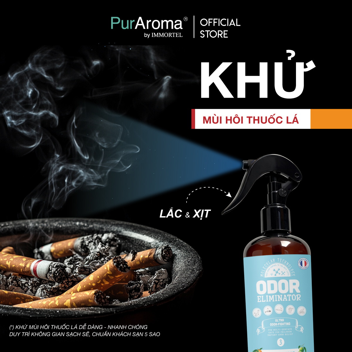 Chai Xịt Khử Mùi Đa Năng ODOR Eliminator 300 mL - Chính Hãng Pháp