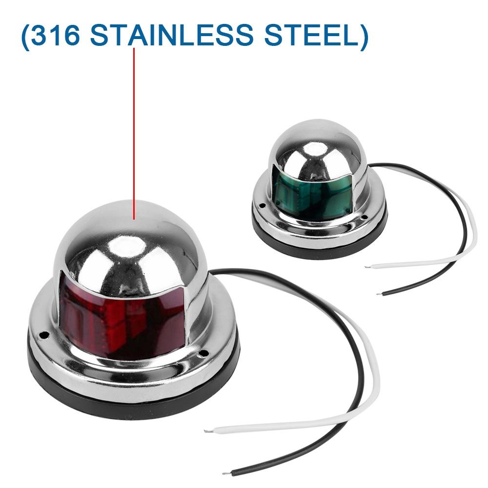 Bộ 2 đèn LED báo tín hiệu xi nhan 12V bằng thép không gỉ chống thấm nước cho tàu thuyền
