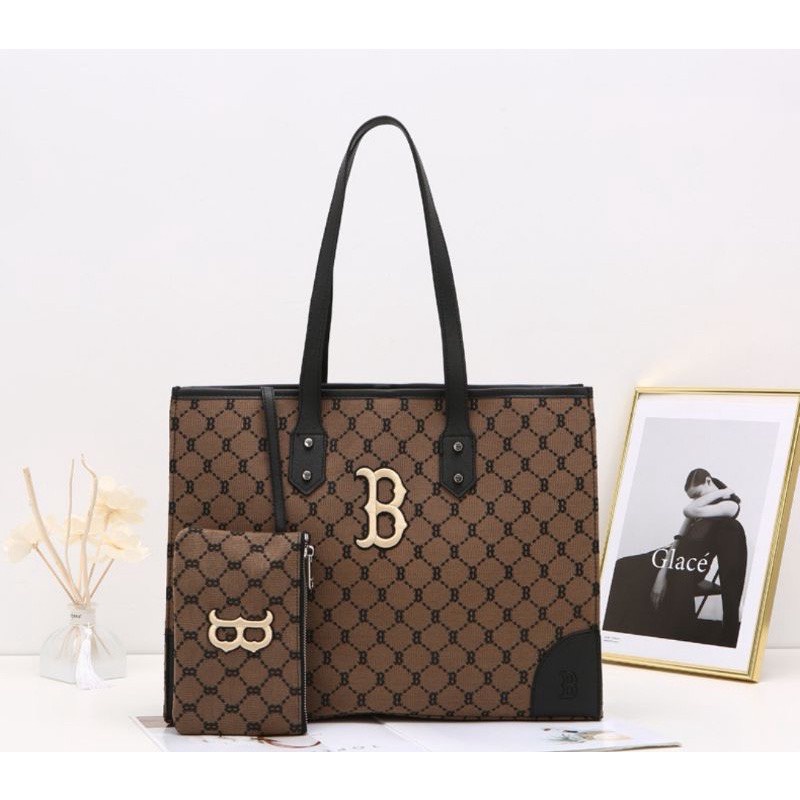 Túi xách nữ tote NY/LMB họa tiết monogram Hàng Quảng Châu cao cấp vứa A4 láp tốp 15in