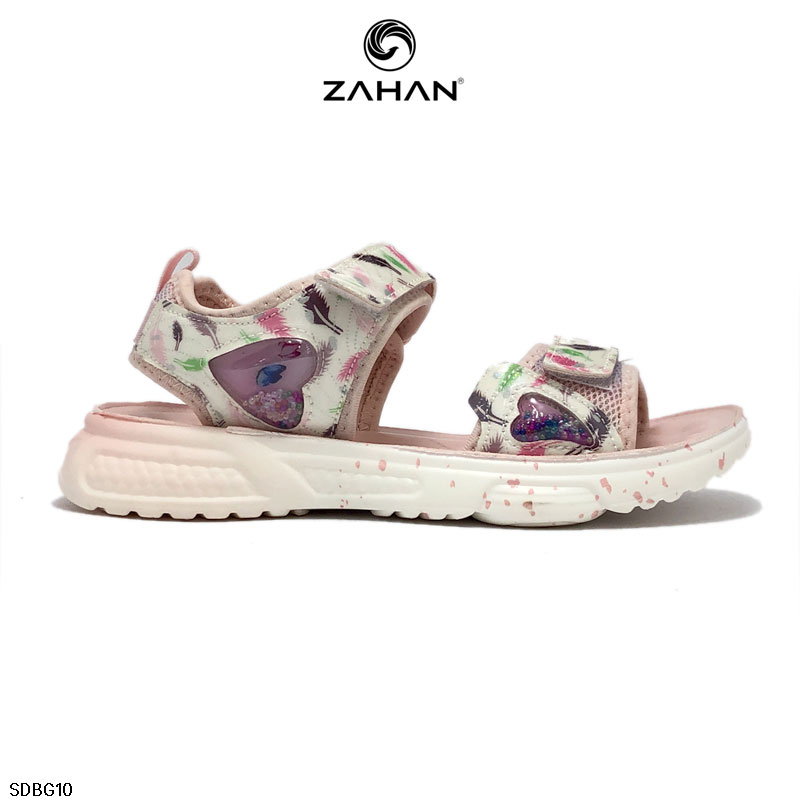 Sandal bé gái quai nhũ dán tim SDBG10