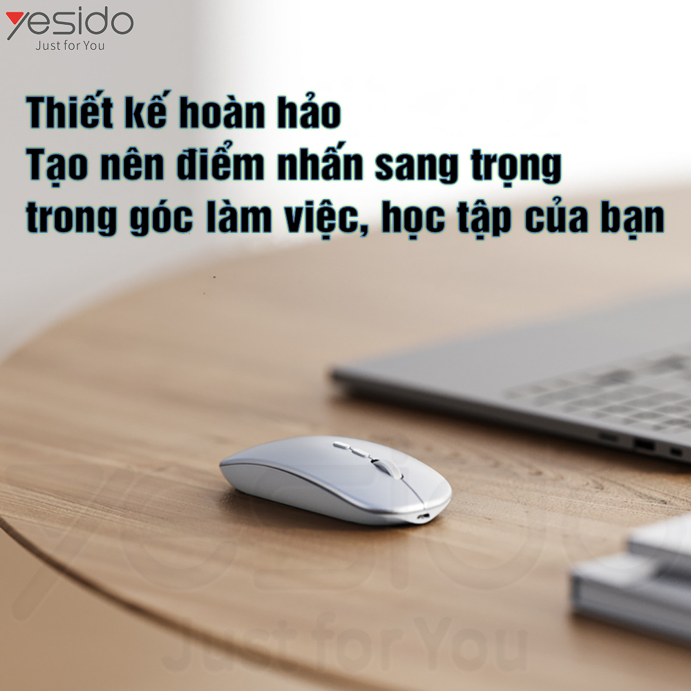 Chuột không dây Sạc điện KB-15 Thiết kế nhỏ gọn Sang trọng Không gây tiếng ồn Hàng chính hãng