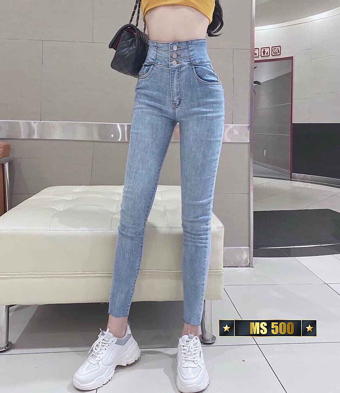 Quần jean nữ Lưng Cao Julido Store, chất jean co dãn 4 chiều ống ôm chân mẫu Ms500