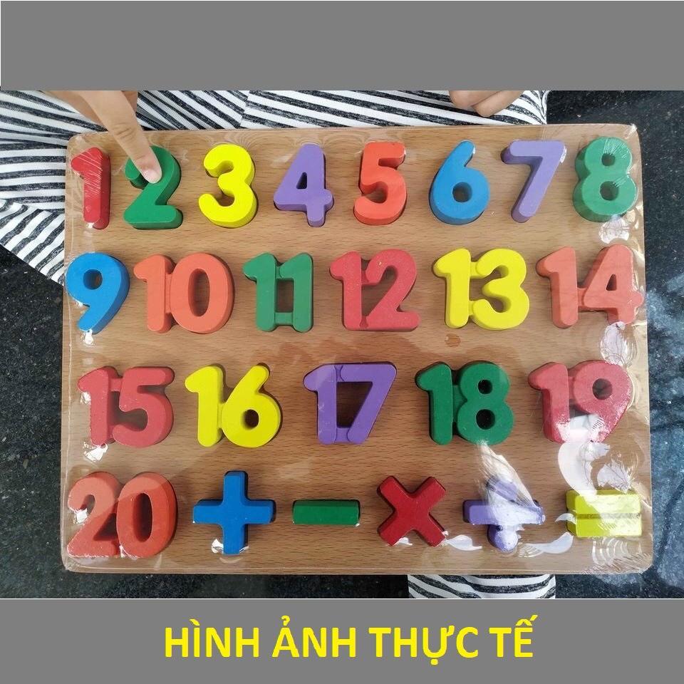 Bảng chữ cái nổi Tiếng Việt in hoa và in thường kèm số đếm cho bé