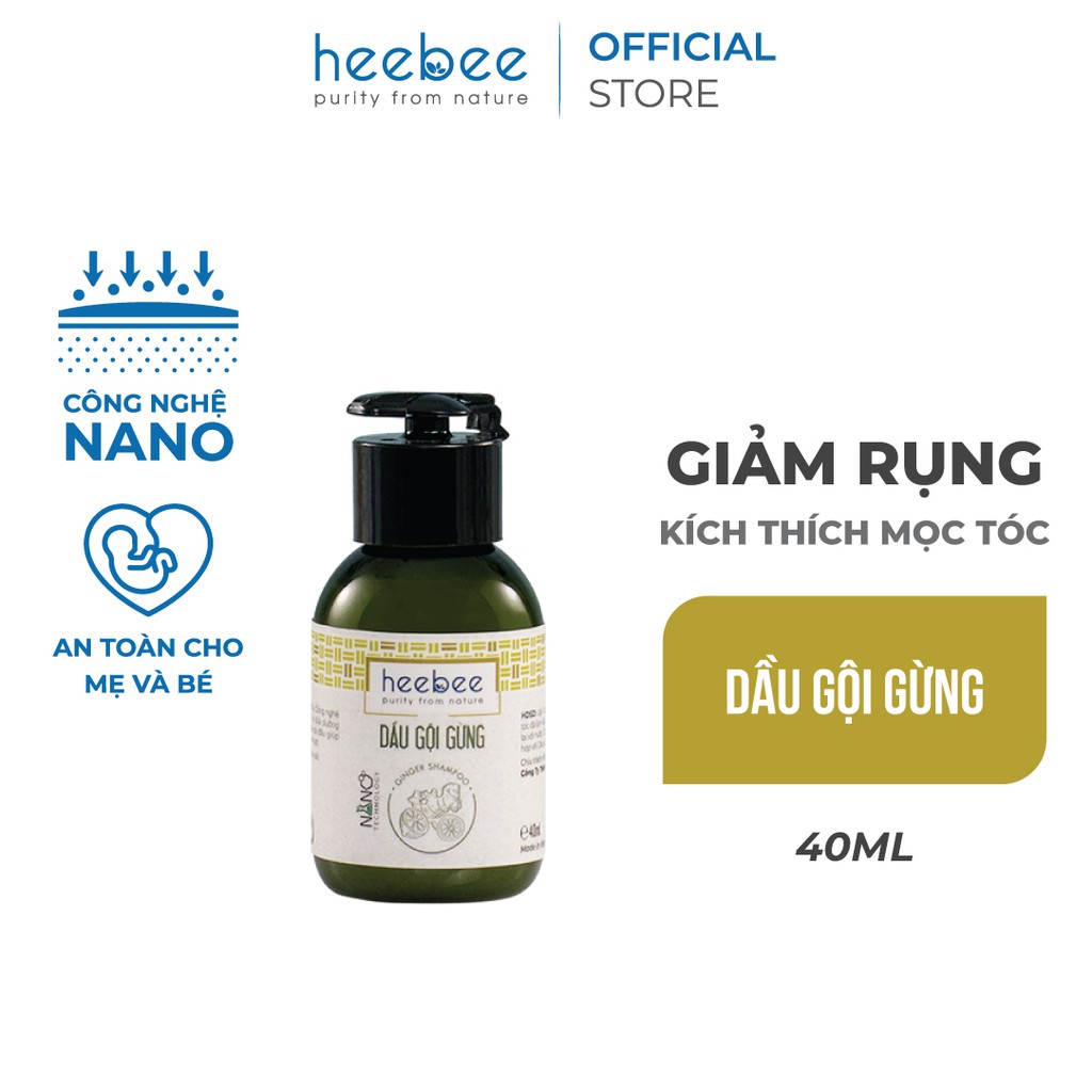 Dầu Gội Gừng Giảm Rụng, Kích Thích Mọc Tóc Heebee Ginger Shampoo 300ml - 500ml