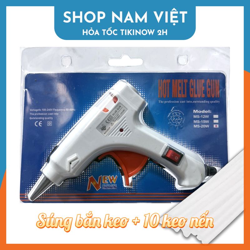 Súng Bắn Keo (Cỡ Lớn/Nhỏ) Kèm 10 Keo Nến Silicon