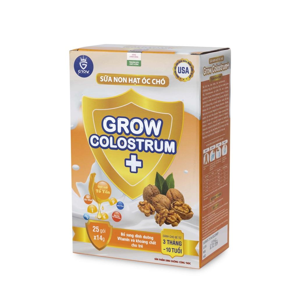 Combo 2 Hộp Sữa Non Hạt Óc Chó Grow Colostrum Hộp 25 gói x 14g Bổ Sung Trí Não,Tăng Trí Thông Minh