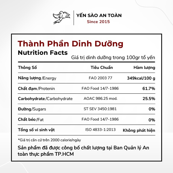 Yến vuông chia sẵn tiện lợi 1 lần chưng 36 miếng/100g dinh dưỡng cao 61% protein từ tổ yến Khánh Hòa Yến Sào An Toàn