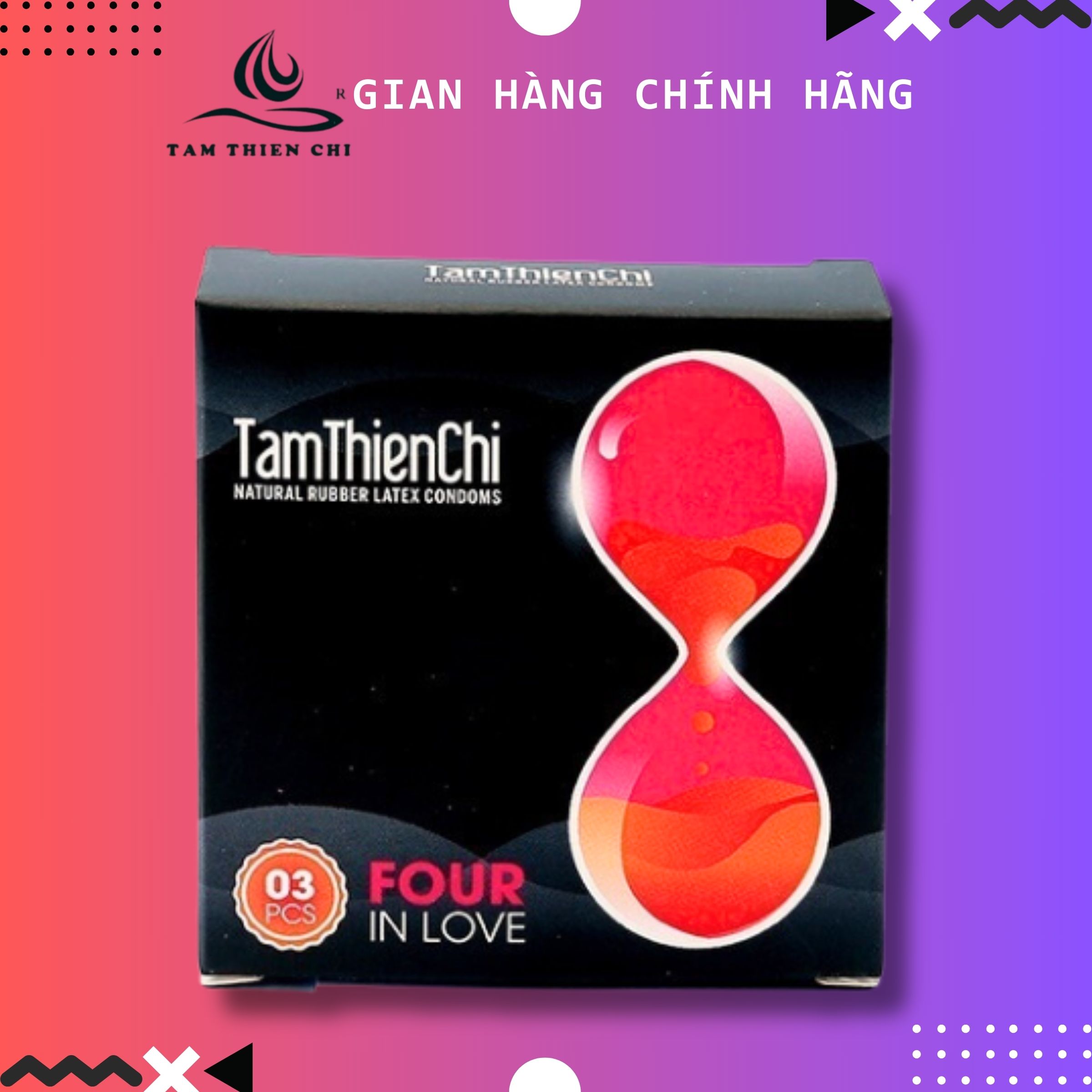 Bao cao su Tâm Thiện Chí Four in Love Bi chấm Kéo dài thời gian Hộp 3 cái