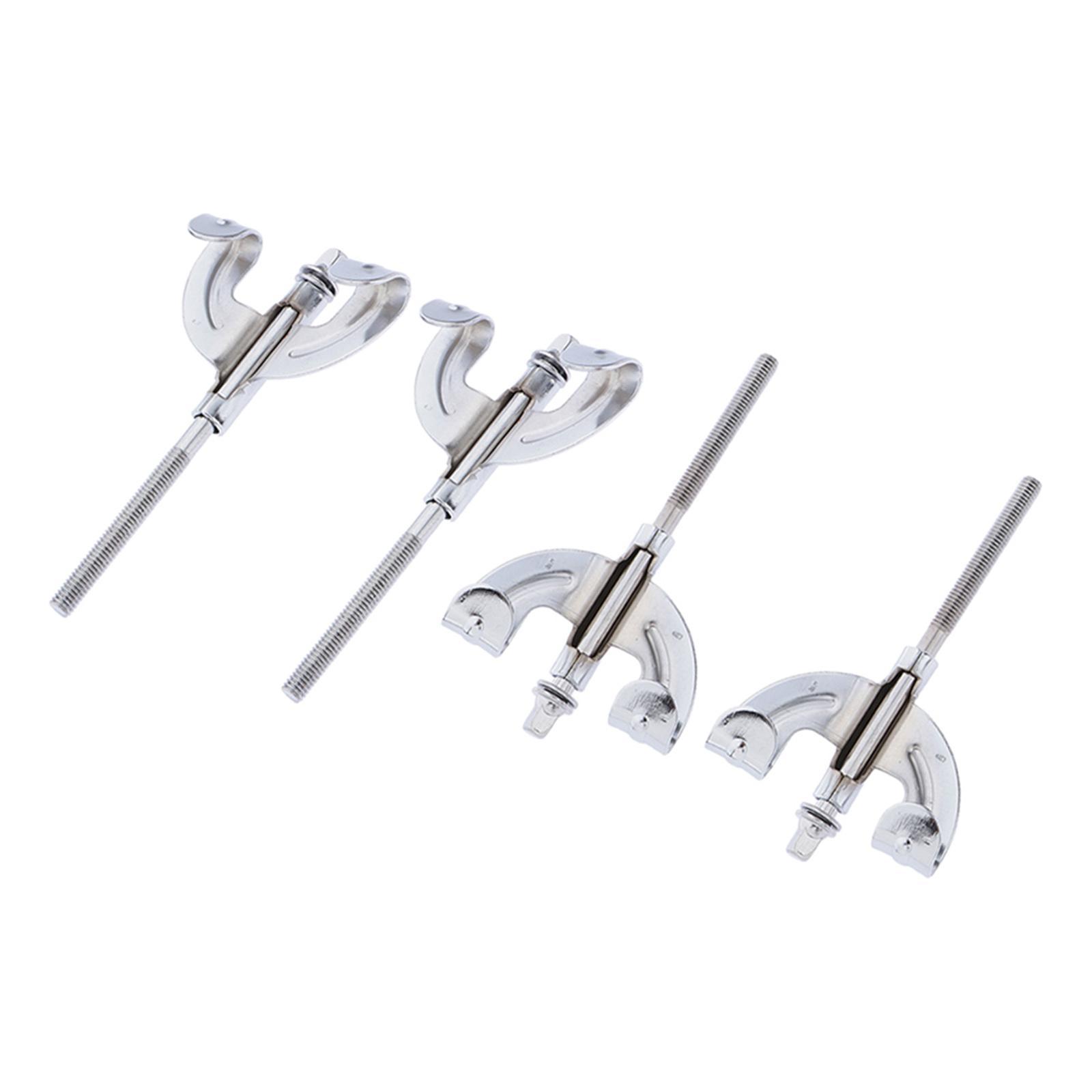 4x Bass Drum Claws & Tension Rods for Drum Assembly Mount Repair Replacement