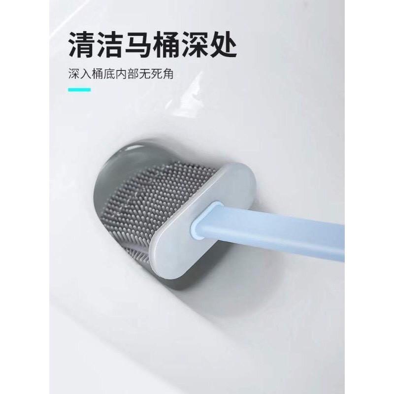 Cọ vệ sinh, Bộ Cọ Toilet Đầu Silicon Có Hộp Đựng Mẫu Mới 2020